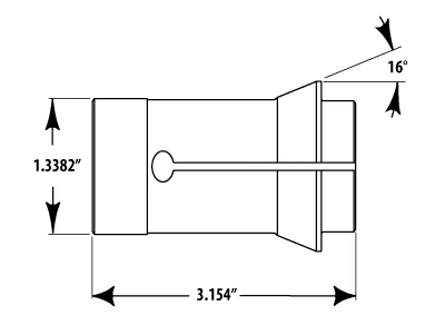 TF34 Collet 1/2 Circular Round Serrated